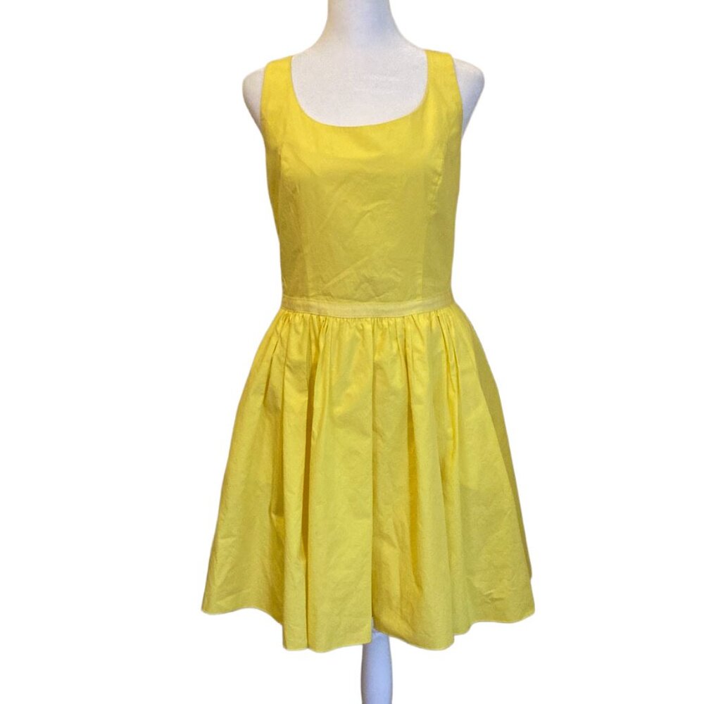 Rare Pink Tartan Canary Yellow Fit & Flare Cocktail Dress – Size 6 💛🎀